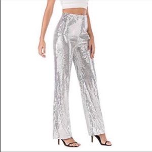 Silver Sequin Pants